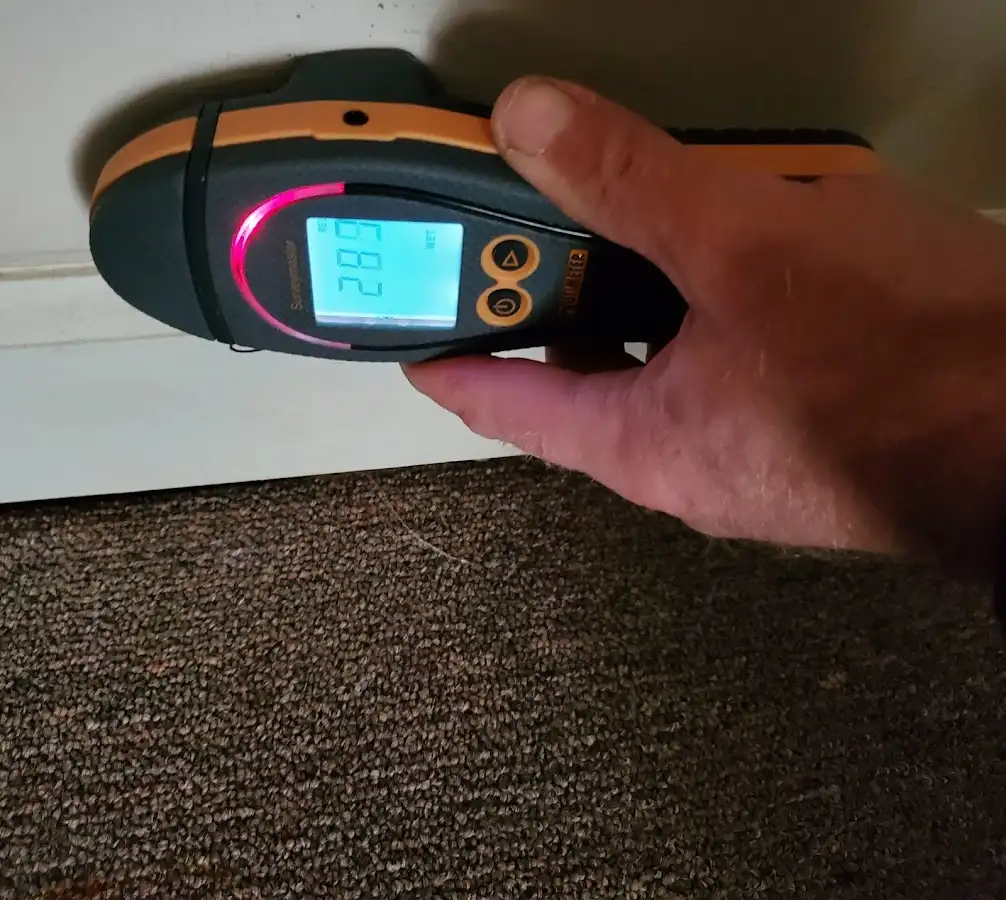 Moisture detection at baseboard during Mold Inspection & Testing in Firebaugh